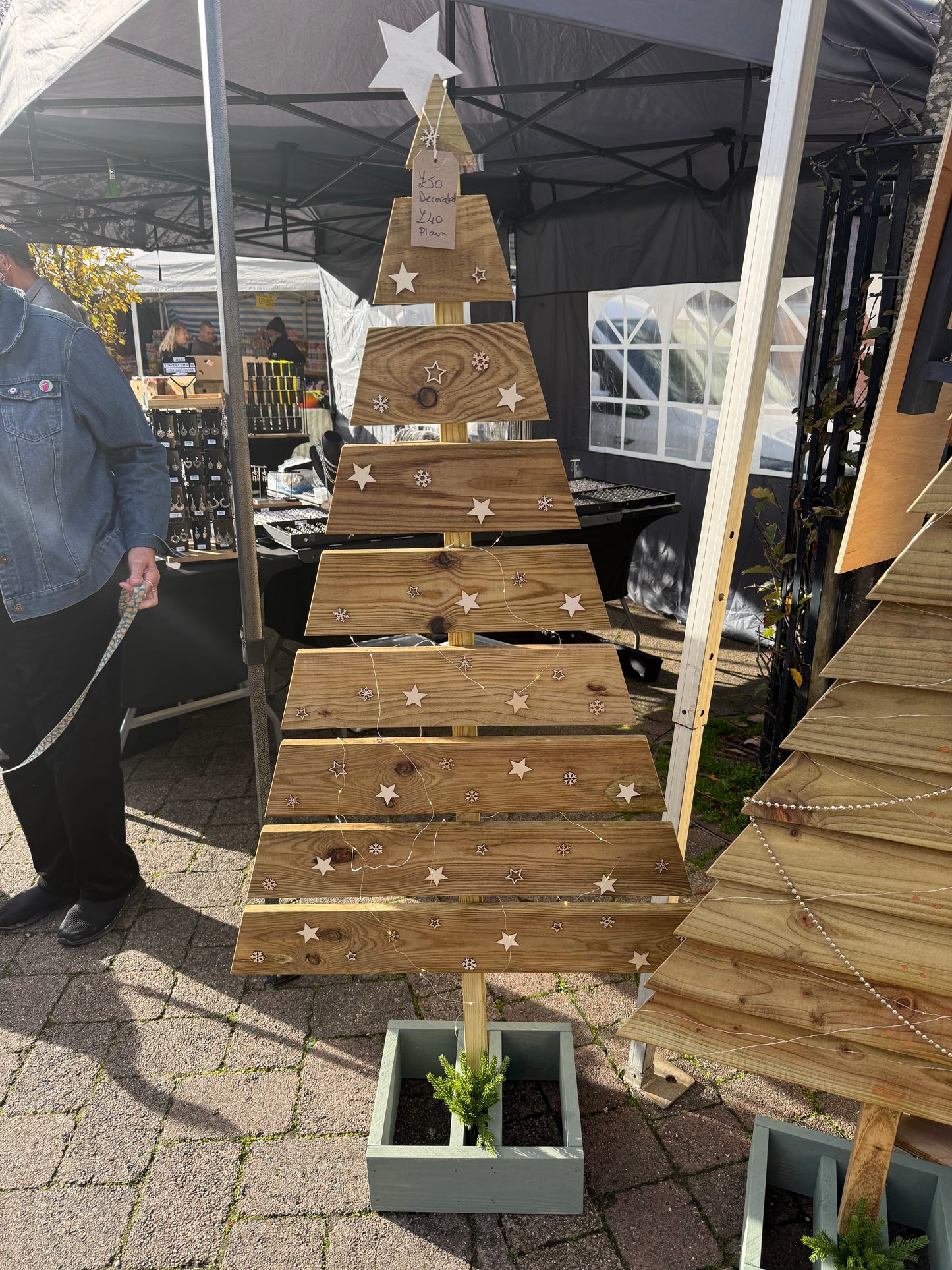 Sustainable Christmas Wooden Plank Tree (Decorated)