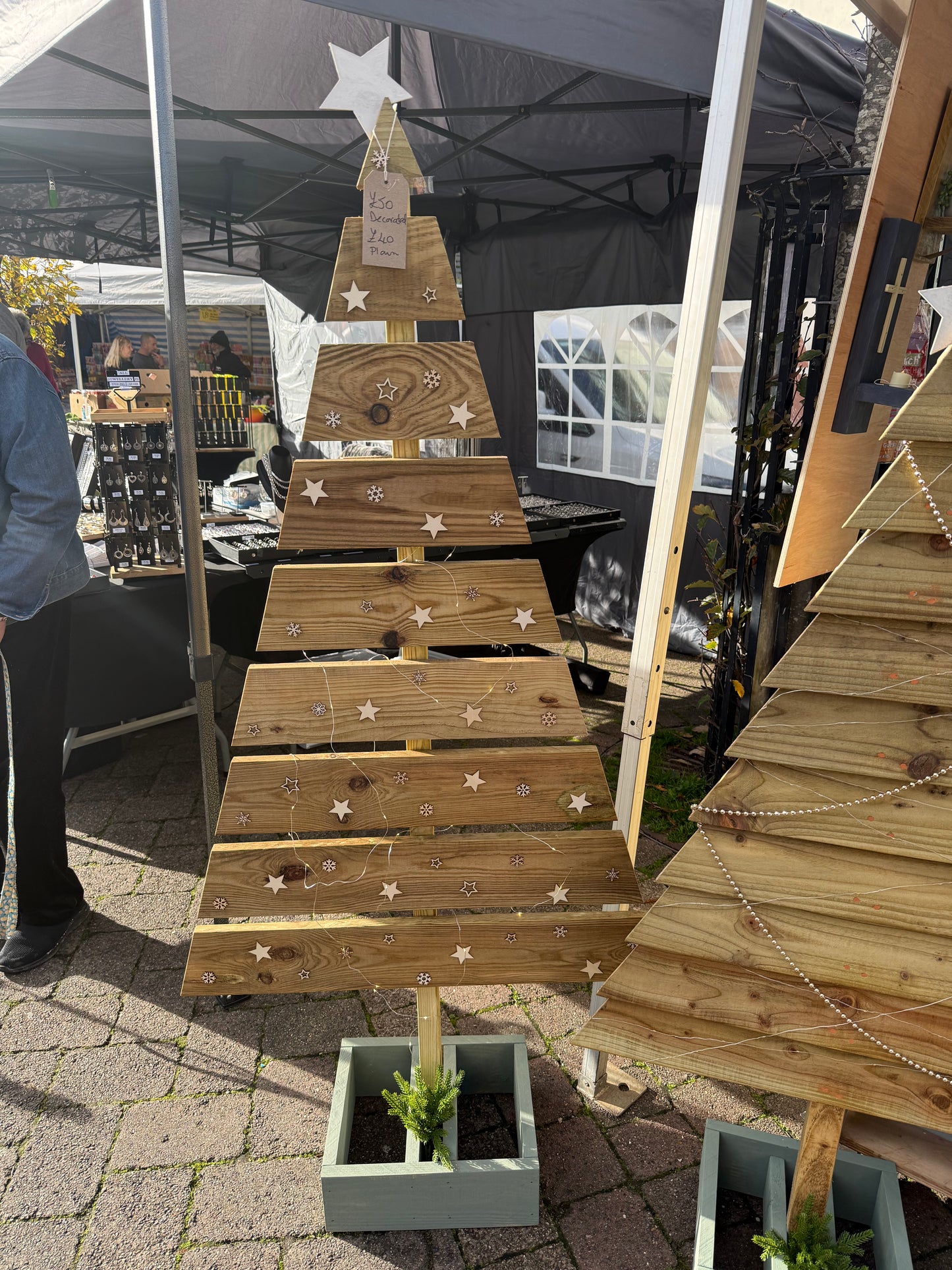 Sustainable Christmas Wooden Plank Tree (Decorated)